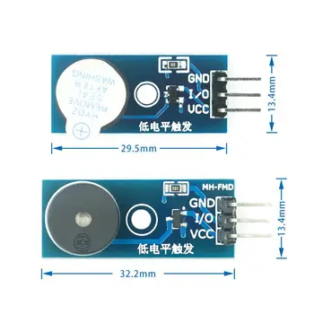 Модуль пассивного зуммера Звуковой сигнал датчика Audion 9012 Привод 3,3-5 В для Arduino Smart Car С DuPont line