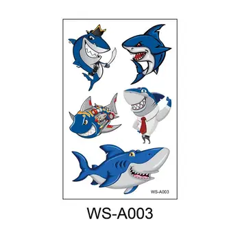 Временная татуировка Креативная и интересная водонепроницаемая наклейка Тату-наклейки Простое управление Зеленая здоровая акула