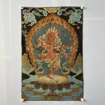 Китайская искусная шелковая вышивка, Будда Бодхисаттва Удачи, Геомантическое предзнаменование Тханка, Настенное украшение дома
