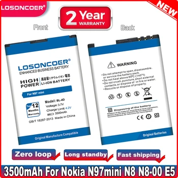 LOSONCOER 3500 мАч BL-4D Литий-ионный аккумулятор для мобильного телефона Nokia N97 mini, N8, E5-00 E5 E7 T7